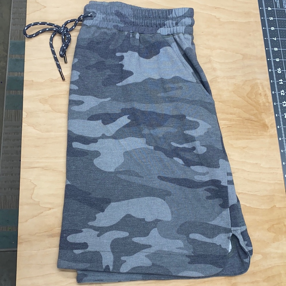 Camo print terry cloth skirt